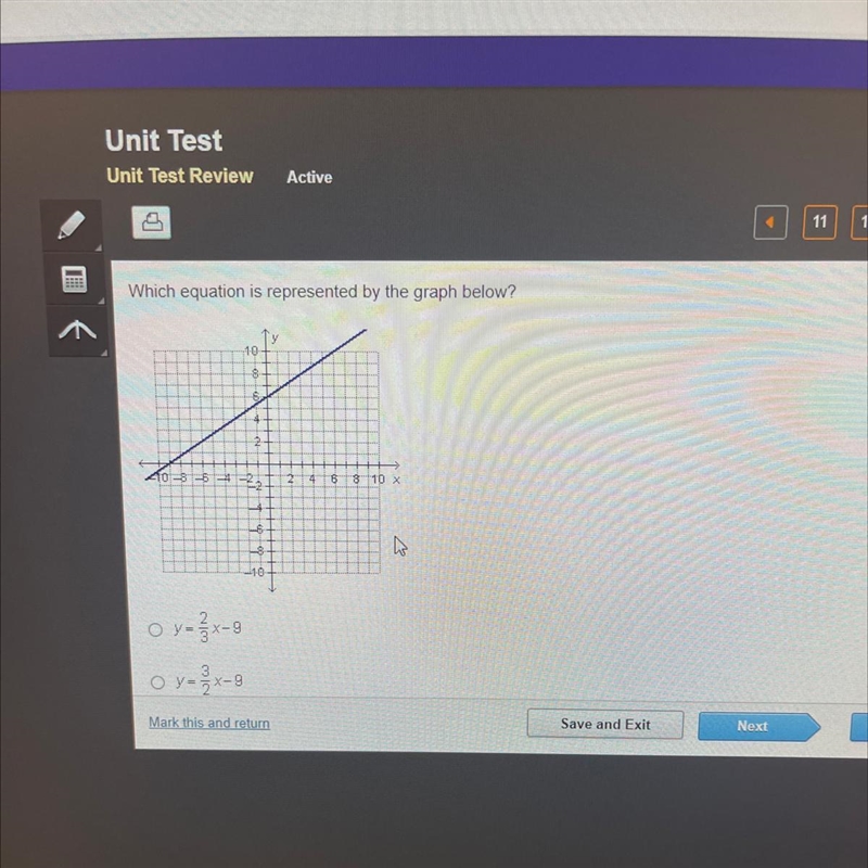 Which equation is represented by the graph below?-example-1