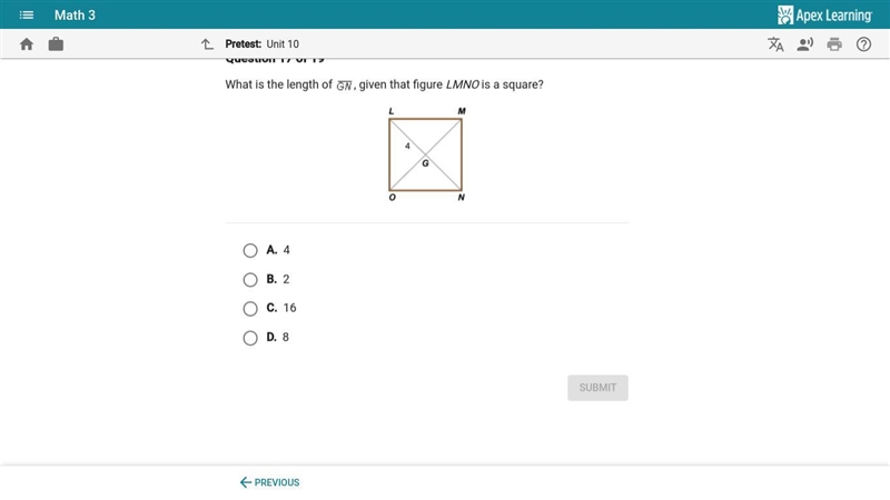 What is the length of GN, given that figure LMNO is a square PLZ HELP!!!!!-example-1