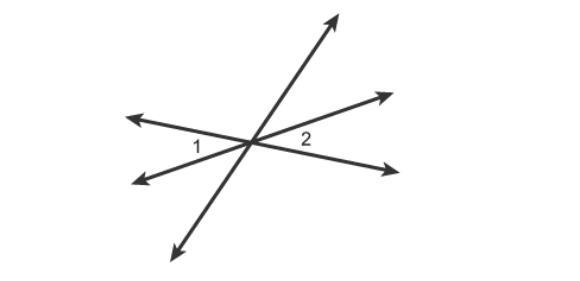 Which relationship describes angles 1 and 2? adjacent angles vertical angles complementary-example-1