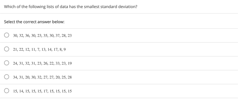 Which is the smallest standard deviation?-example-1