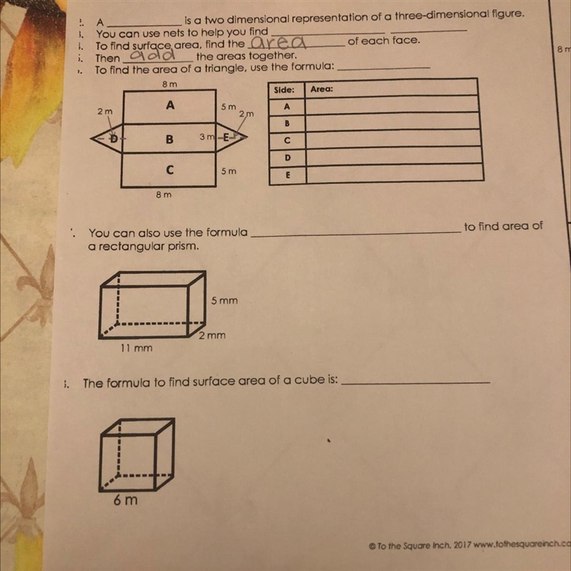 Surface are of prisms-example-1