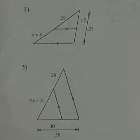 Slightly harder triangle proportionality. Solve for X Can somebody explain this to-example-1