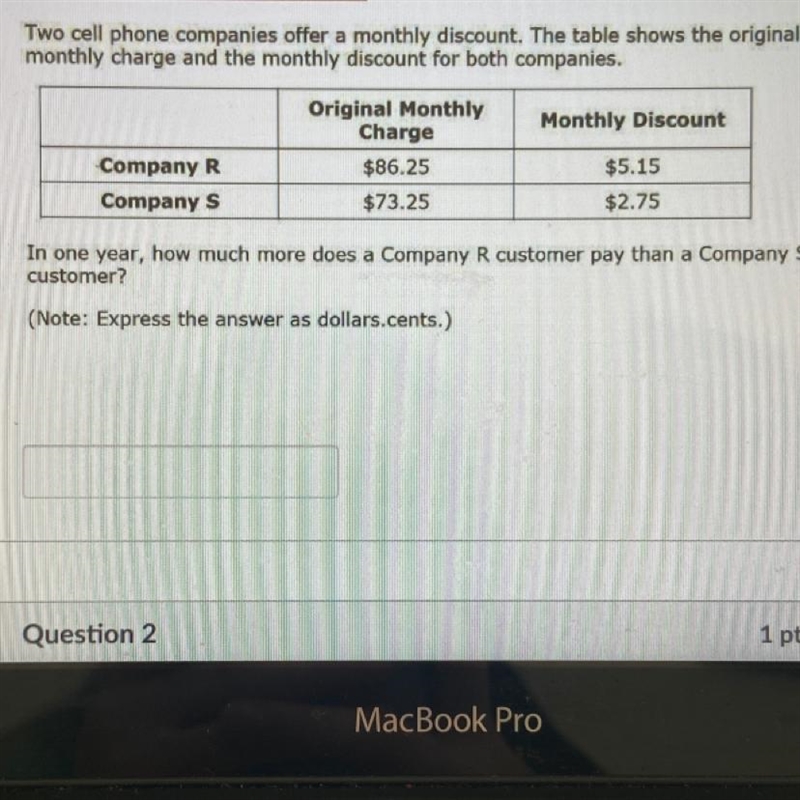 Two cell phone companies offer a monthly discount. The table shows the original monthly-example-1