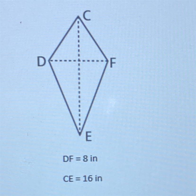 What is the area of the kite? A) 45 in2 B) 64 in 2 C) 80 in 2 D) 128 in2-example-1