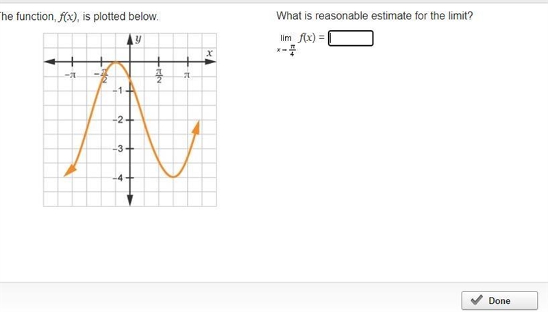 The function, f(x), is plotted below. On a coordinate plane, a function curves up-example-1