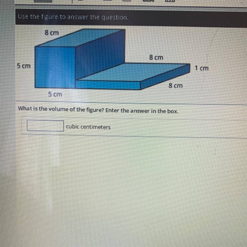 What is the volume of the figure? Enter the answer in the box.-example-1