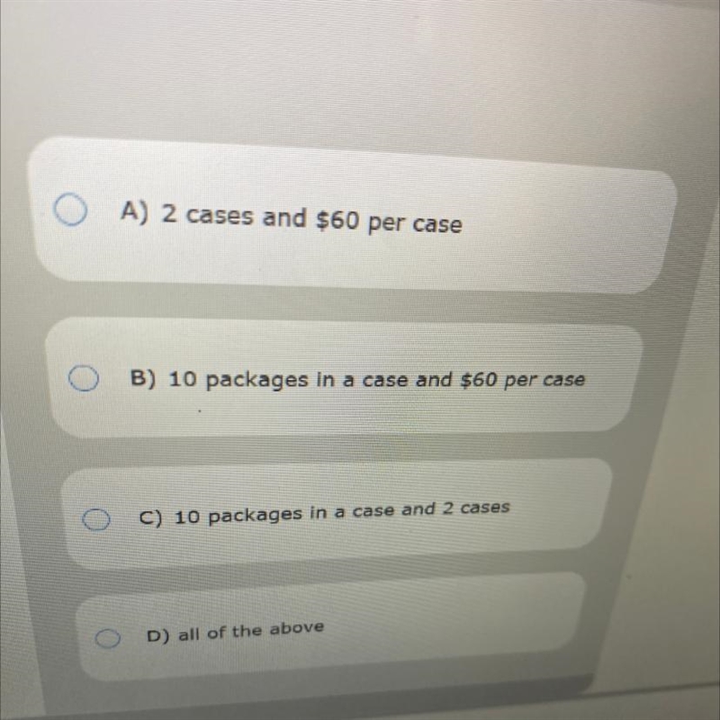 Decide what information is needed to answer the following question. A case of paper-example-1