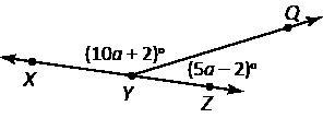 What is m∠XYQ? A line segment QY intersects another line segment XZ at the point Y-example-1