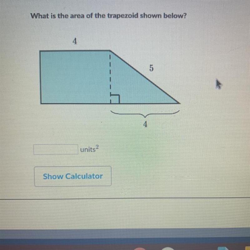 What is the area of the trapezoid shown below?-example-1