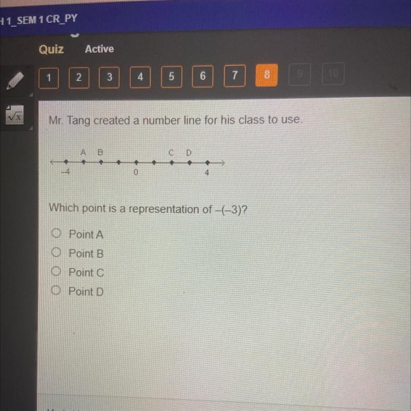 I needddd helpppp Which point is a representation of -(-3)???-example-1