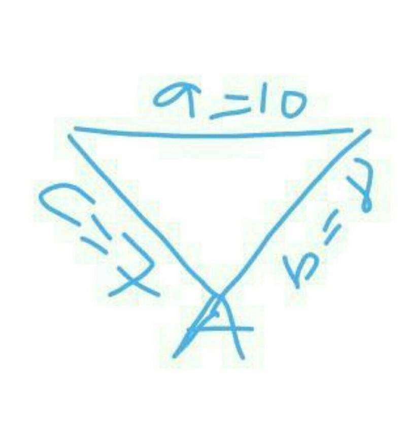 2. calculate the measure of angle A. a = 10 C = 7 b = 8 A​-example-1