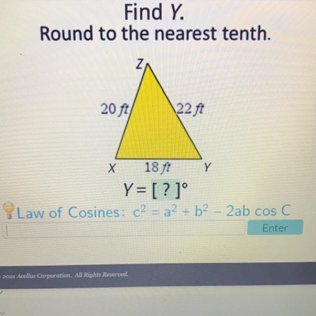 Find Y. Round to the nearest tenth.-example-1