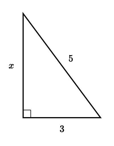 Find the value of x in the triangle shown-example-1