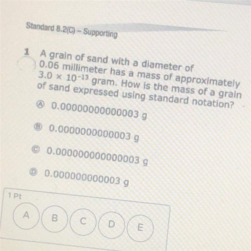 A grain of sand with a diameter of 0.06 millimeter has a mass of approximately 3.0 x-example-1