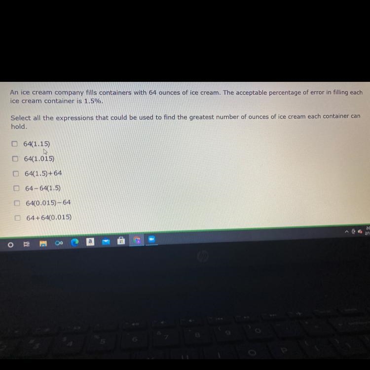 Select all the expressions that could be used to find the greatest number of ounces-example-1