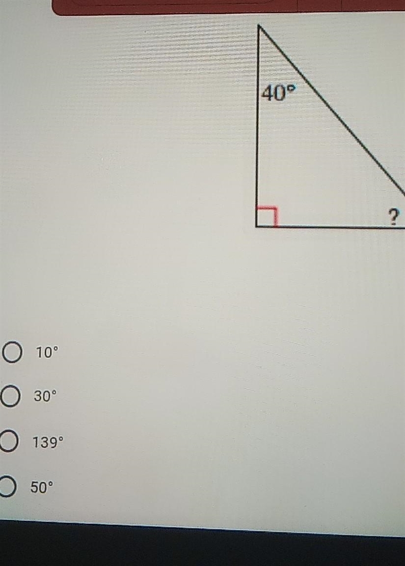 Find the measure of the missing angle​-example-1