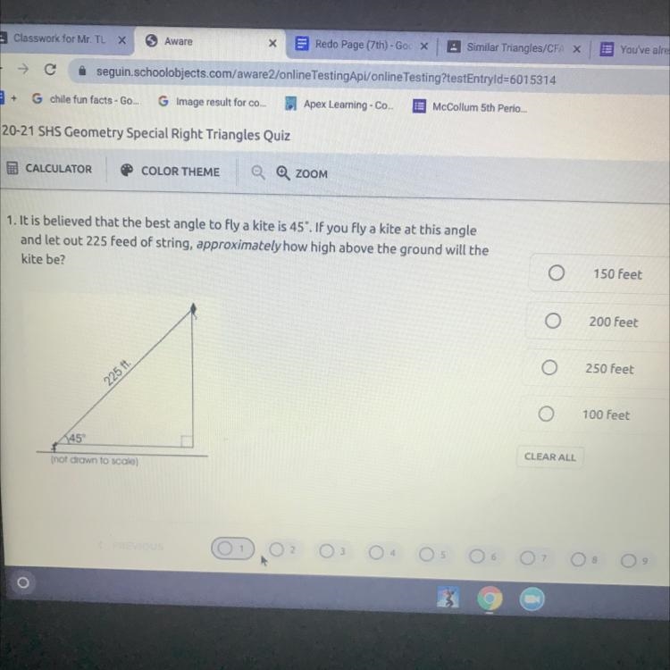 A.150 feet B.200 feet C.250 feet D.100 feet-example-1