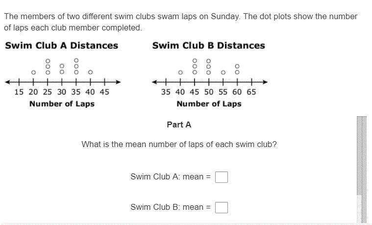 What is the mean of swim club a and b-example-1