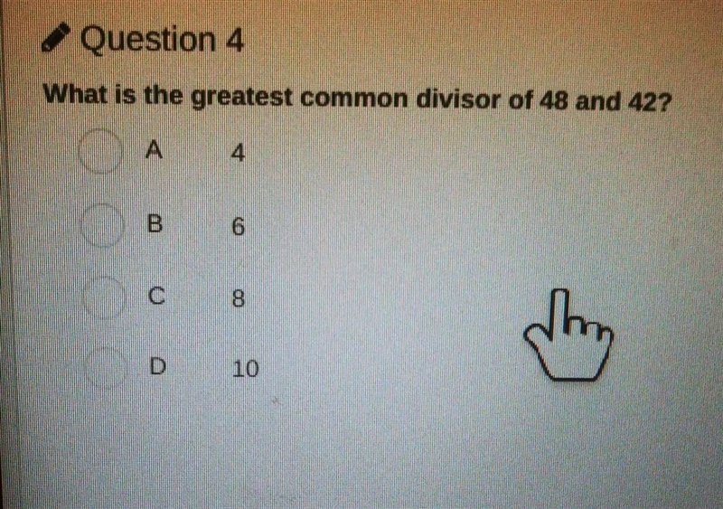 What is the greatest common divisor of 48 and 42?​-example-1