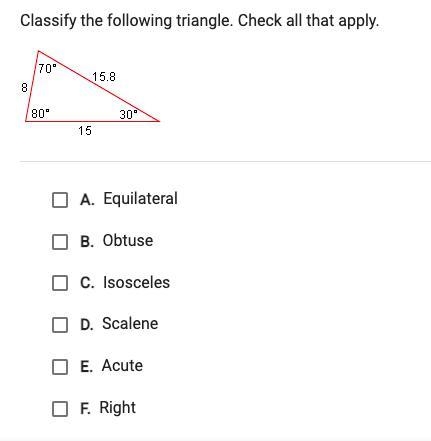 Classify the following triangle. check all that apply.-example-1