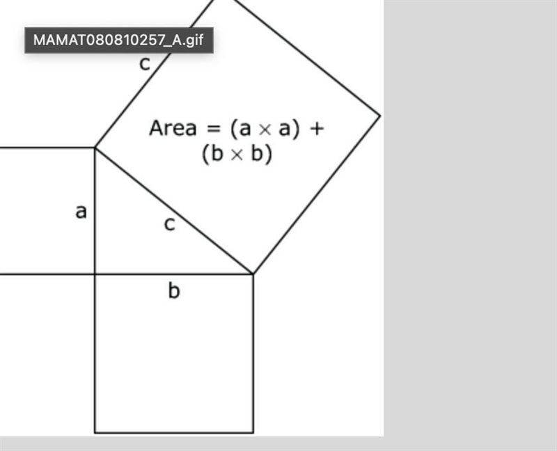 Janella is using this model of two squares and a right triangle to prove the Pythagorean-example-2