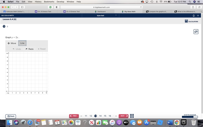 Im not sure how to do this math question y=2x graphing-example-1