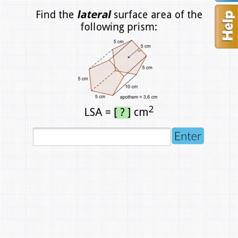 Find the lateral surface area of the prism. geometry hw-example-1