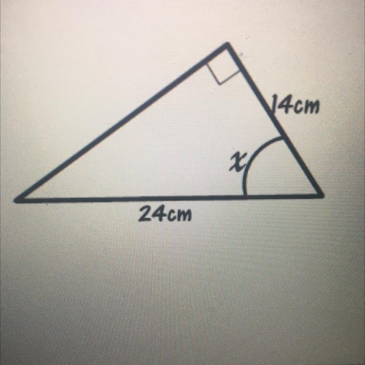 14cm x 24cm Help! We are determining the trigonometric ratio based on the information-example-1