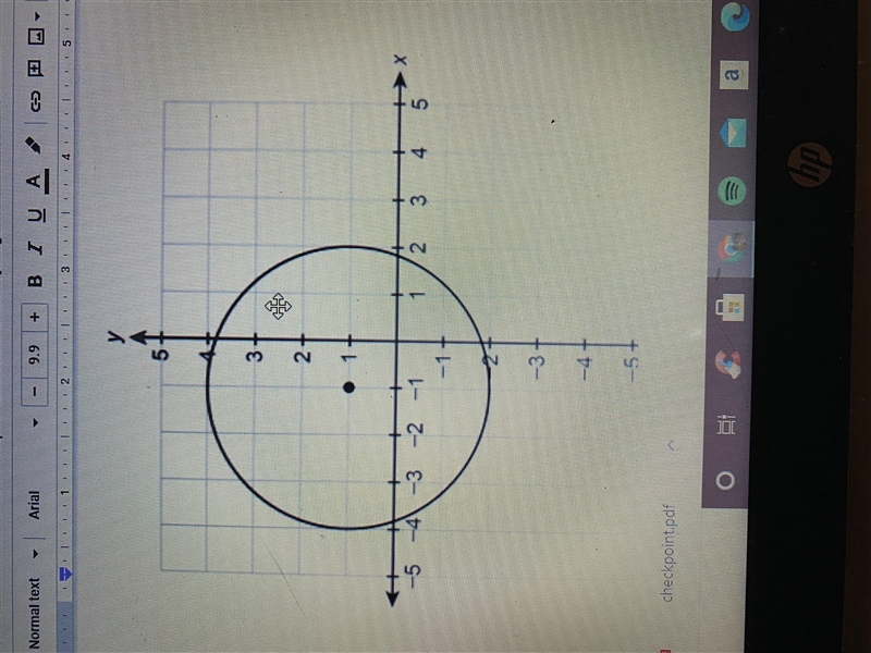 2. Use the image to answer the questions. (a) What is the center and the radius of-example-1