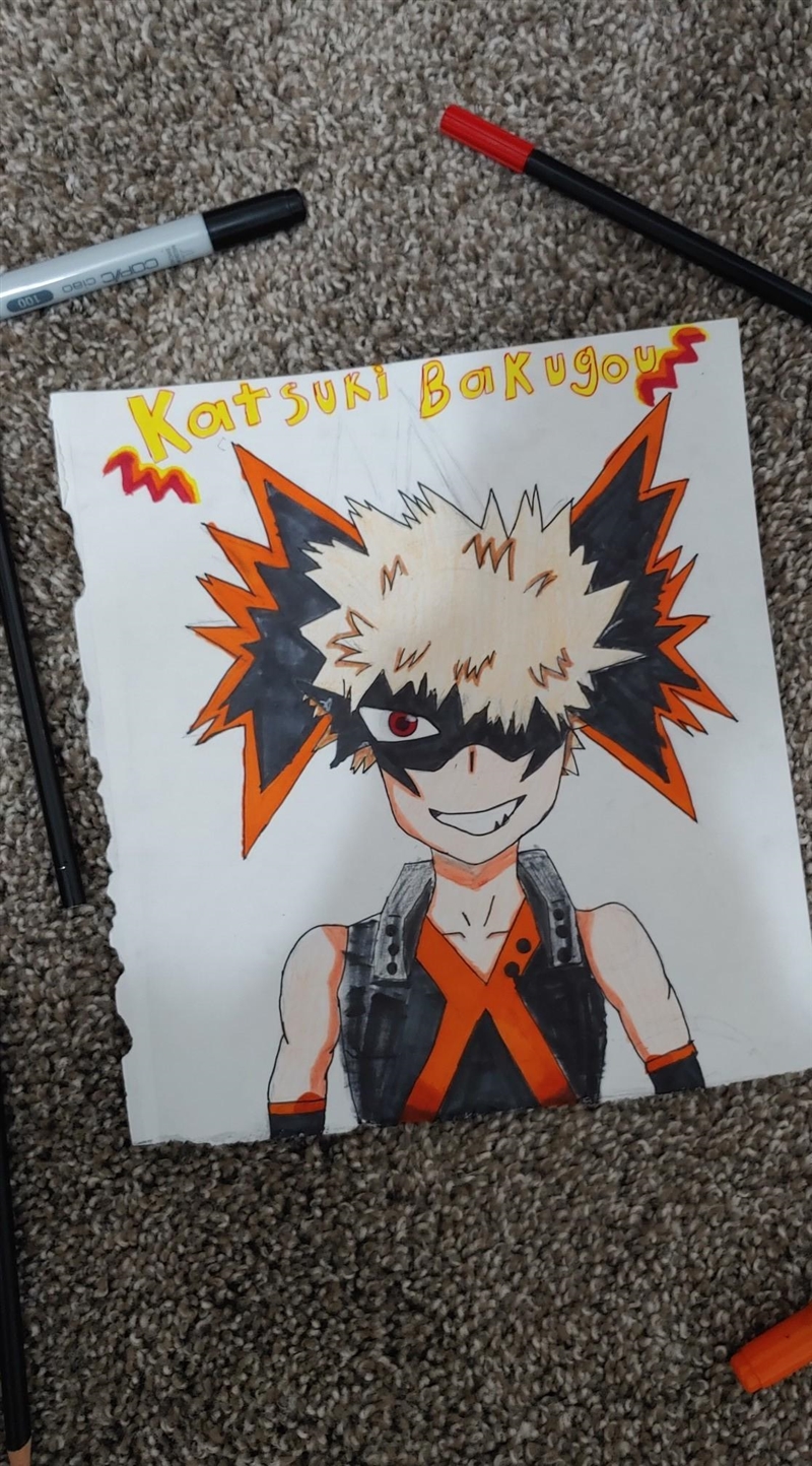 How do you like this bakugou drawing I did?​-example-1