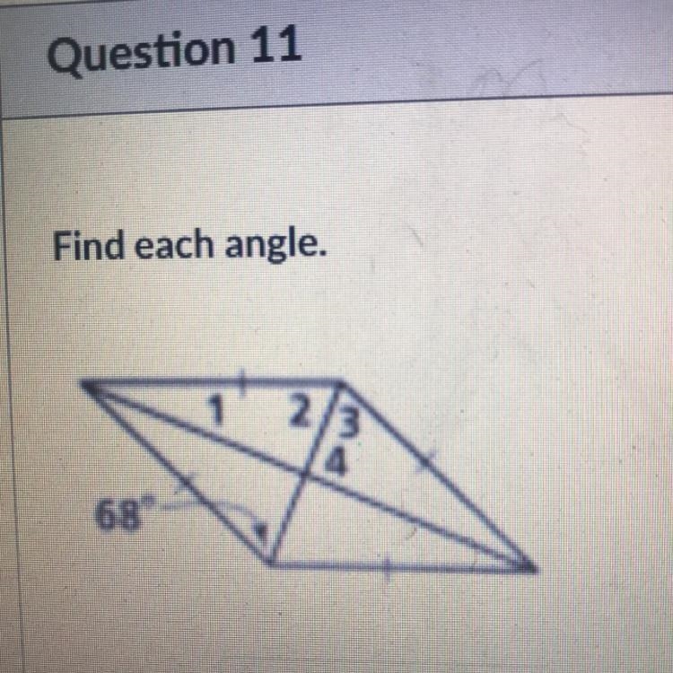 Find the measure of the numbered angles in each rhombus-example-1