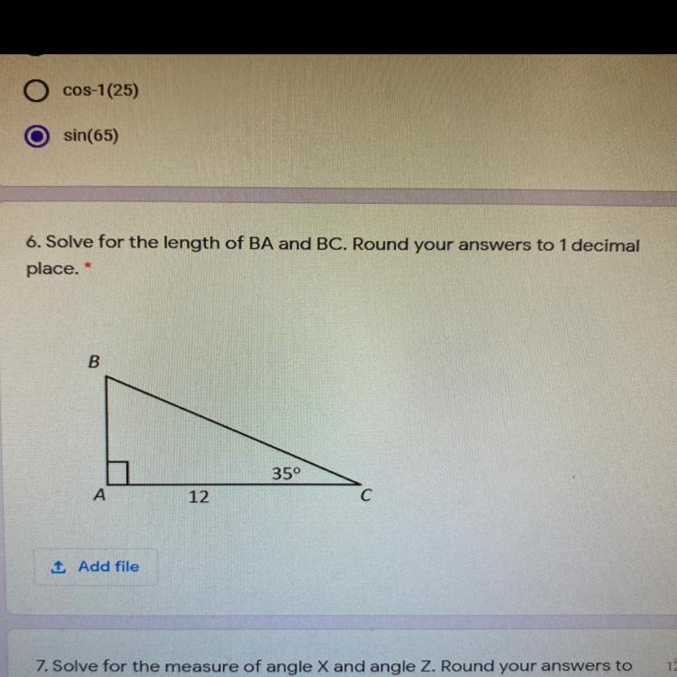 Solve for the length of BA and BC, round your answer to 1 decimal place-example-1