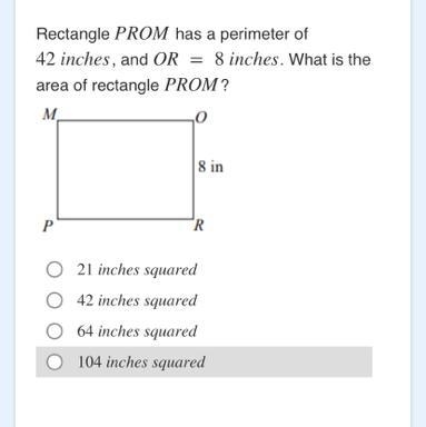 What is the area of rectangle PROM P R O M ?-example-1