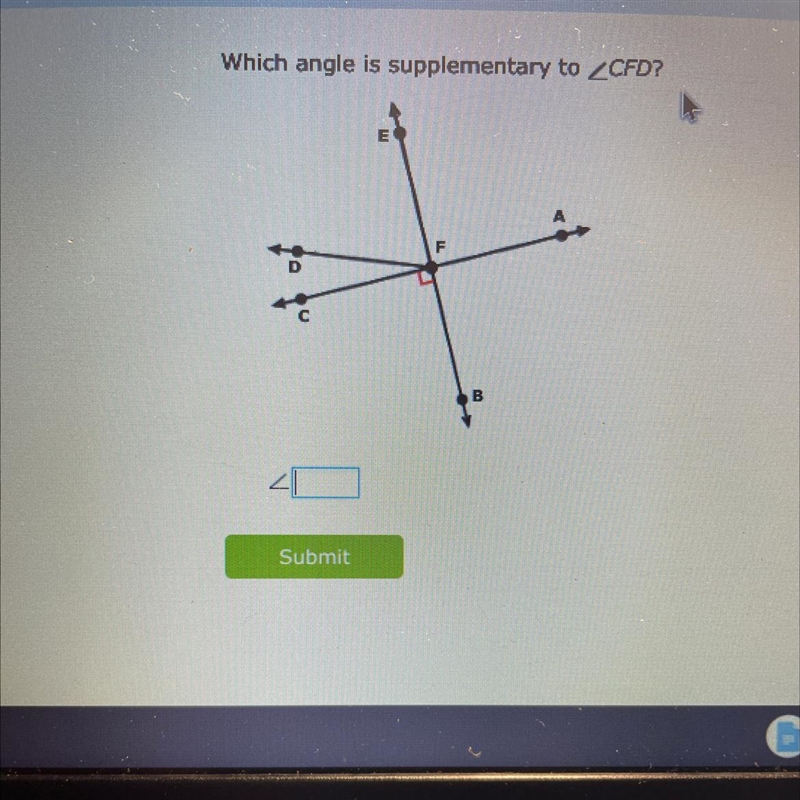 Which angle is supplementary to CFD?-example-1