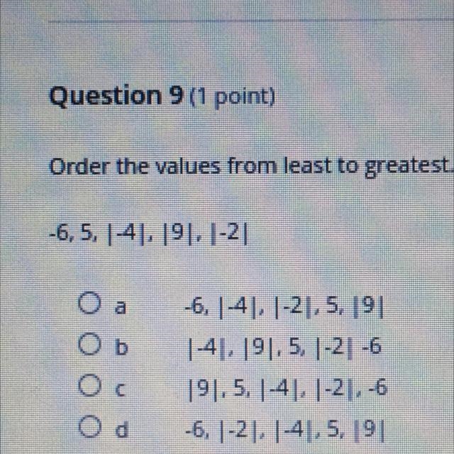 Order the values from least to greatest-example-1