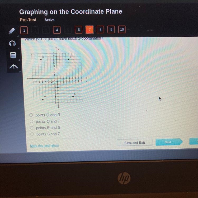 Which pair of points have equal x-coordinates?-example-1