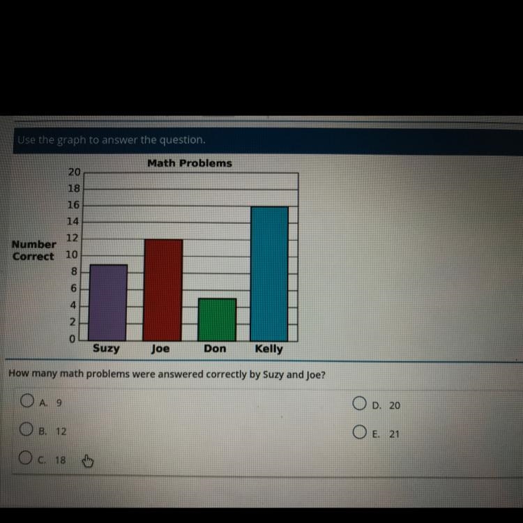 Please help me! No links How many math problems were answered correctly by Suzy and-example-1