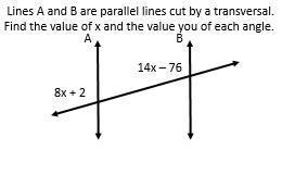 I need x and the two angles-example-1