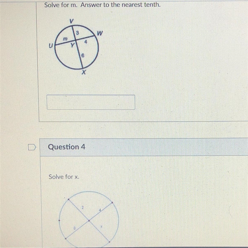 Solve for m. Answer to the nearest tenth & Solve for X. HELP WITH THESE QUESTIONS-example-1