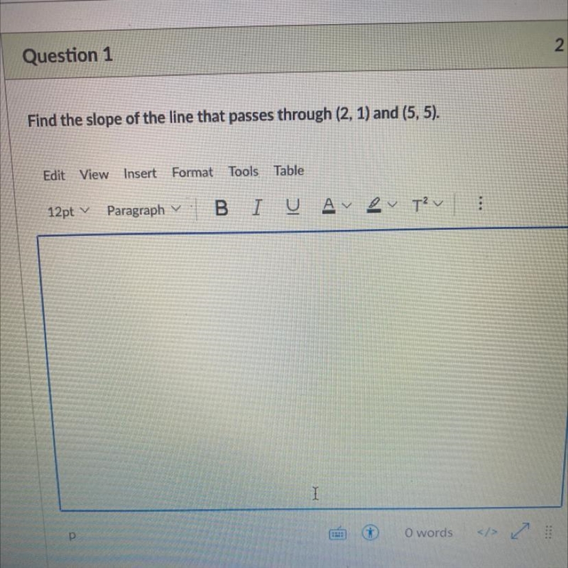 Find the slope of the limit that passes through (2,1) and (5,5)-example-1