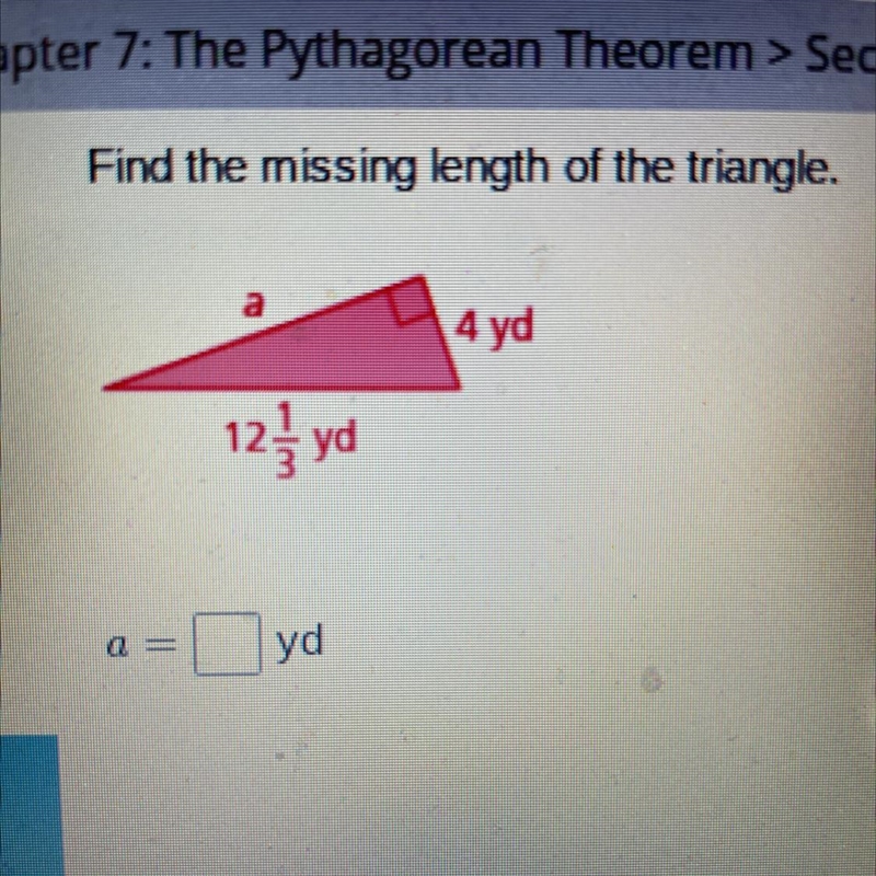 Find the missing length of the triangle.-example-1