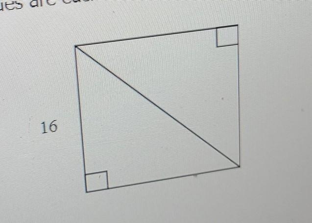 13. Find the diagonal of a square if the lengths of its sides are each 16 mm. Round-example-1