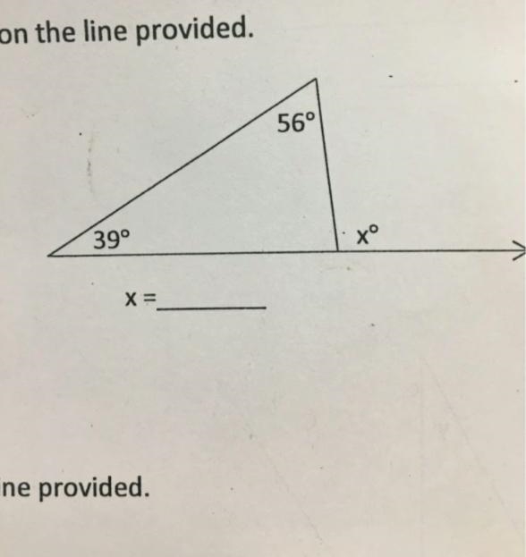 Find the value of x and the measure of the missing angle-example-1