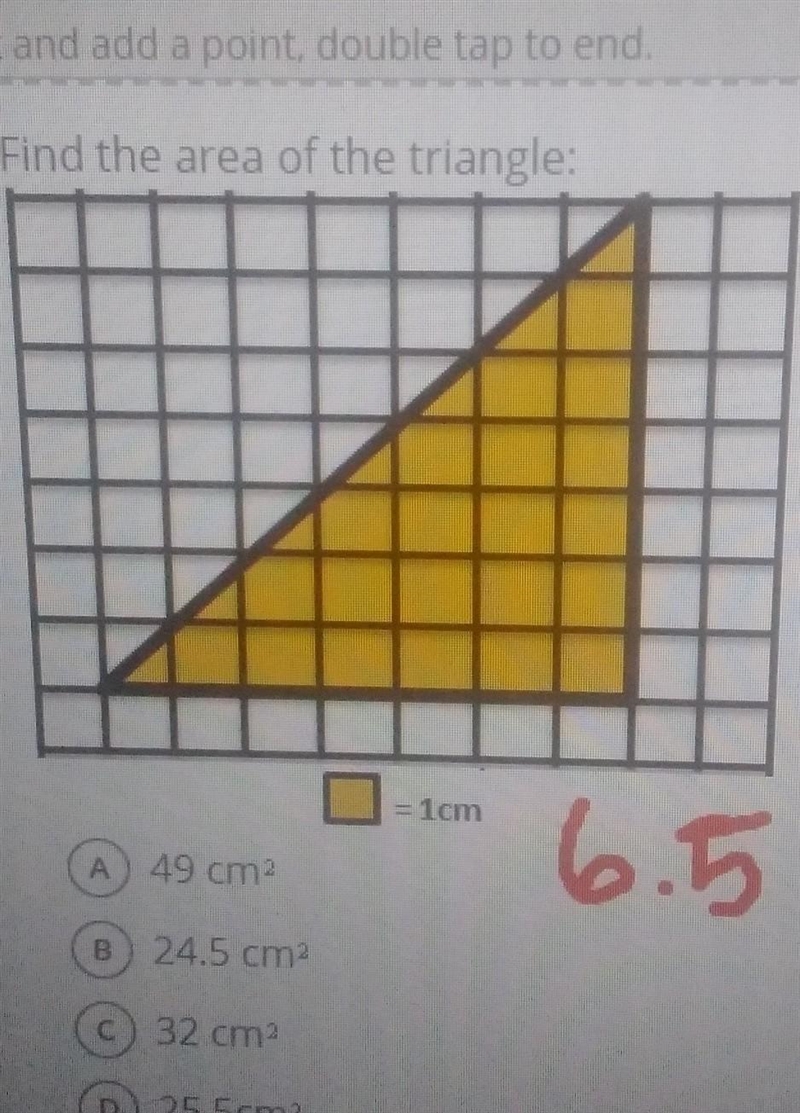 Find the are of the triangle​-example-1