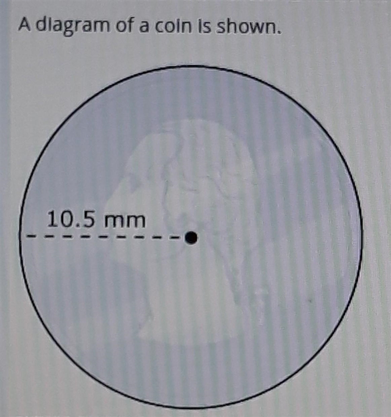 A diagram of a coin is shown. What is the approximate circumference of the coin? Use-example-1