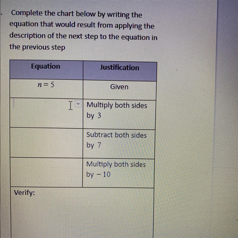 What will be the equations for the justification.-example-1