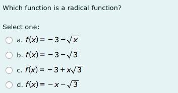 Which function is a radical function?-example-1