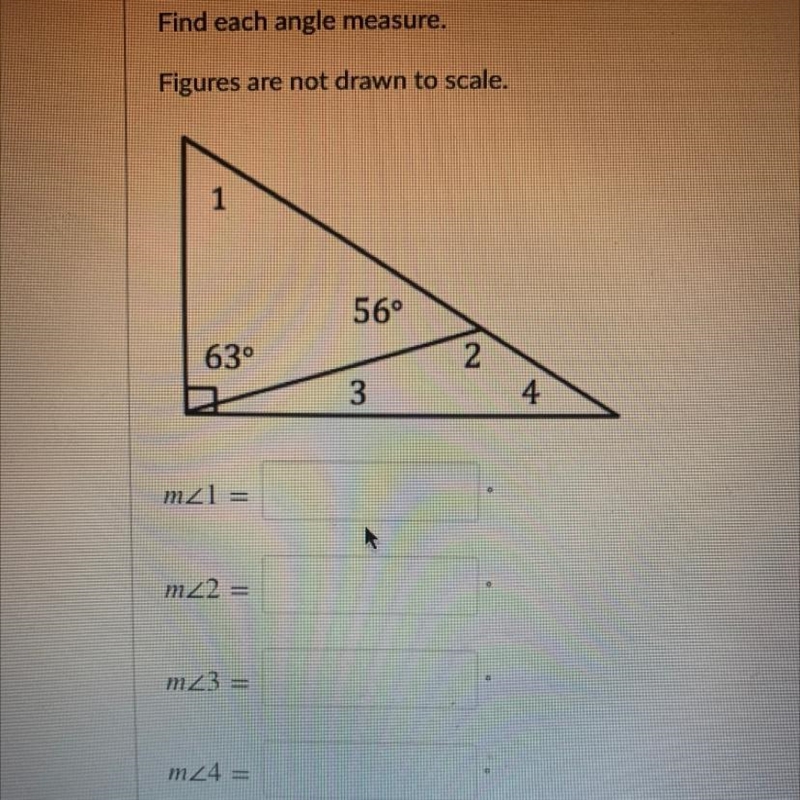 FIND EACH ANGLE MEASURE. FIGURES ARE NOT DRWAM TO SCALE.-example-1