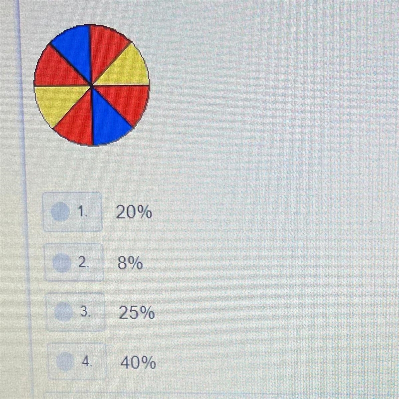 What percentage of the spinner is yellow?-example-1