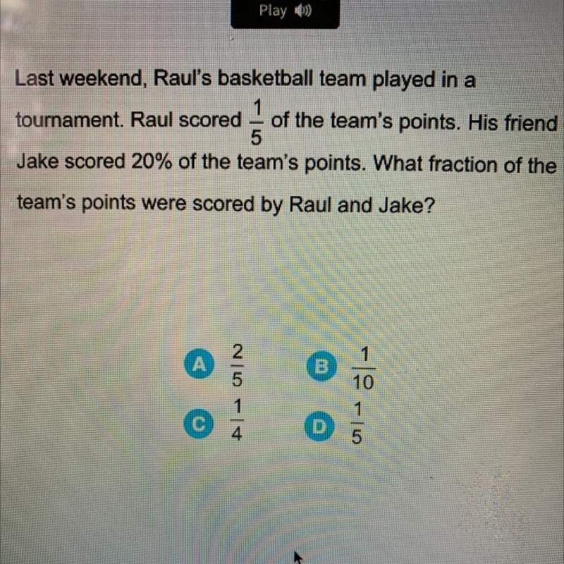 Need help Last weekend, Raul's basketball team played in a tournament. Raul scored-example-1